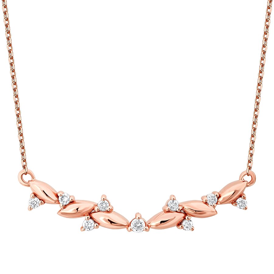 0,10 Carat Diamond Round Stone Necklace