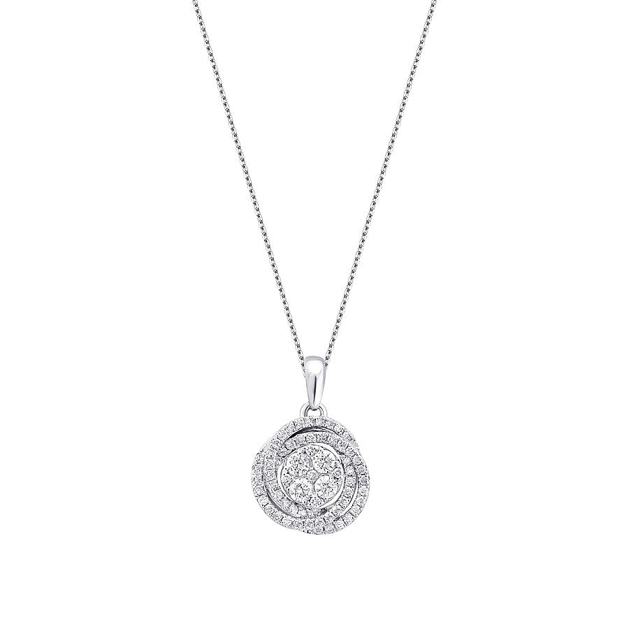 0,26 Carat Diamond Round Detailed Necklace