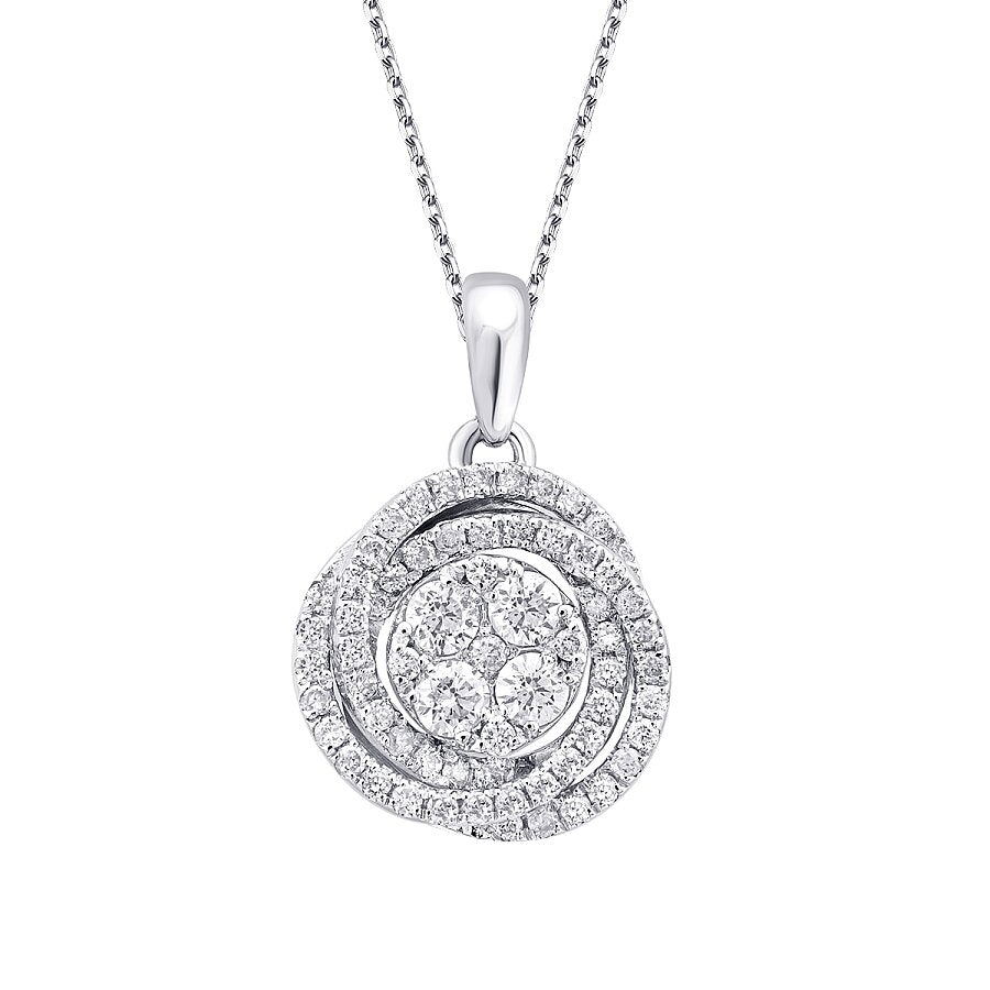 0,26 Carat Diamond Round Detailed Necklace