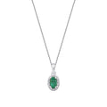 0,31 Carat Diamond Emerald Oval Necklace