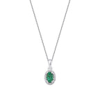 0,31 Carat Diamond Emerald Oval Necklace