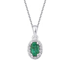 0,31 Carat Diamond Emerald Oval Necklace