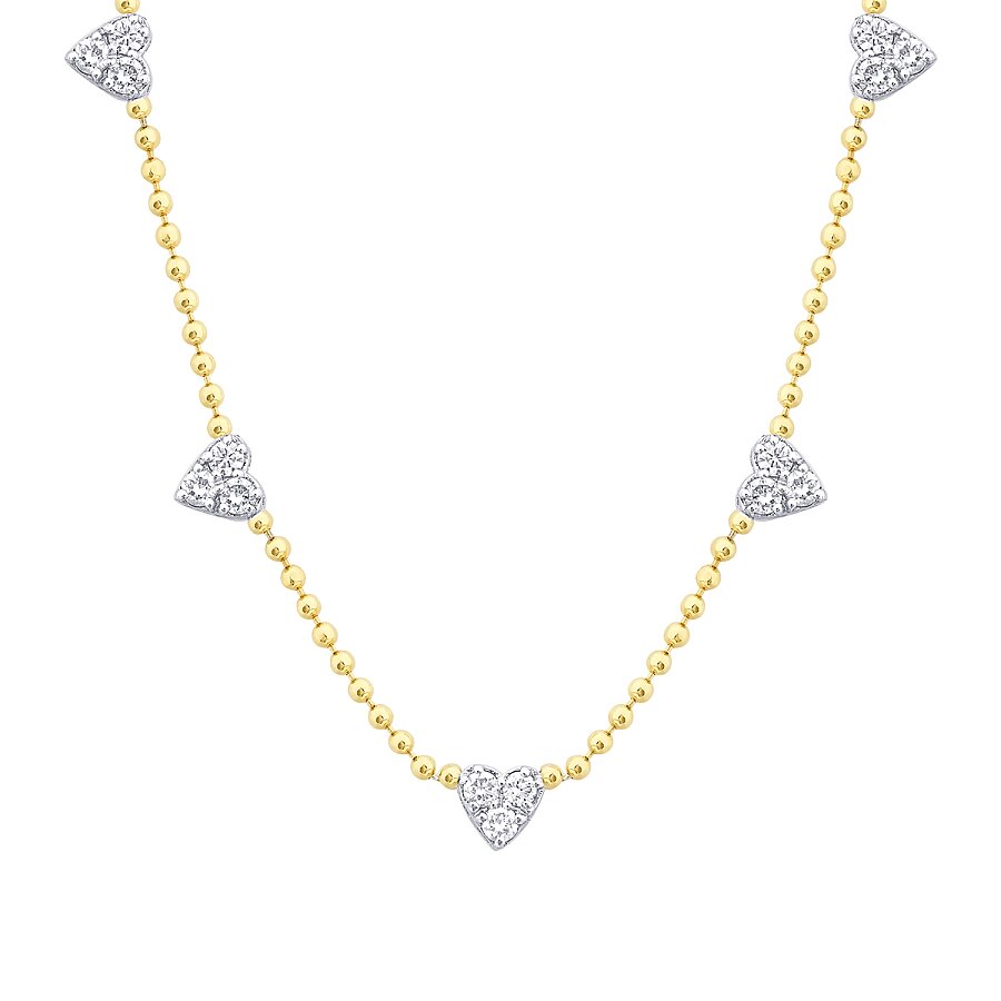 0,44 Carat Diamond Heart Detailed Necklace