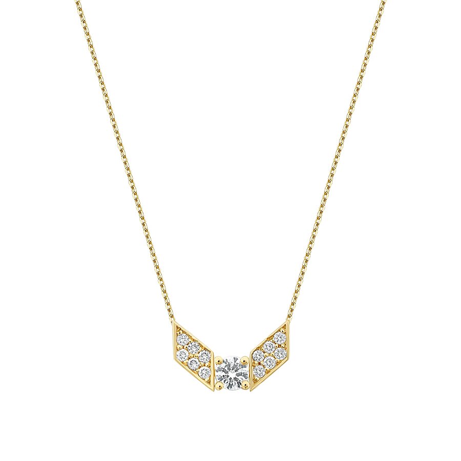 0,21 Carat Diamond Geometric Trend Necklace