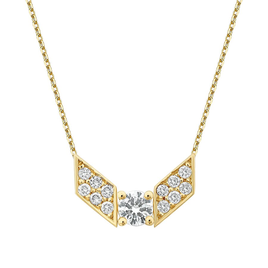 0,21 Carat Diamond Geometric Trend Necklace