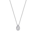 0,06 Carat Diamond Round Stone Pear Necklace
