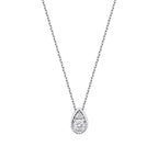 0,06 Carat Diamond Round Stone Pear Necklace