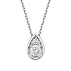 0,06 Carat Diamond Round Stone Pear Necklace