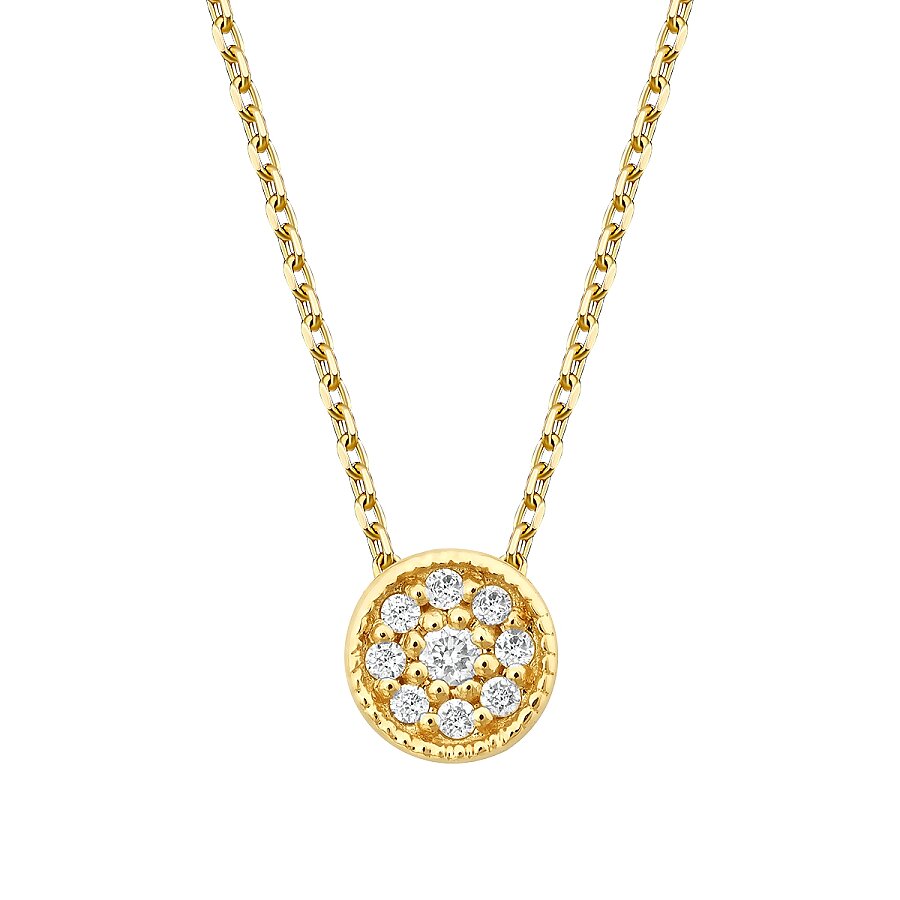 0,06 Carat Diamond Round Necklace