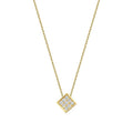 0,05 Carat Diamond Round Stone Geometric Necklace