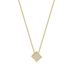 0,05 Carat Diamond Round Stone Geometric Necklace