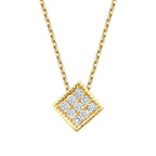 0,05 Carat Diamond Round Stone Geometric Necklace