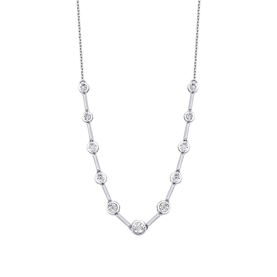 0,05 Carat Diamond Round Stone Necklace