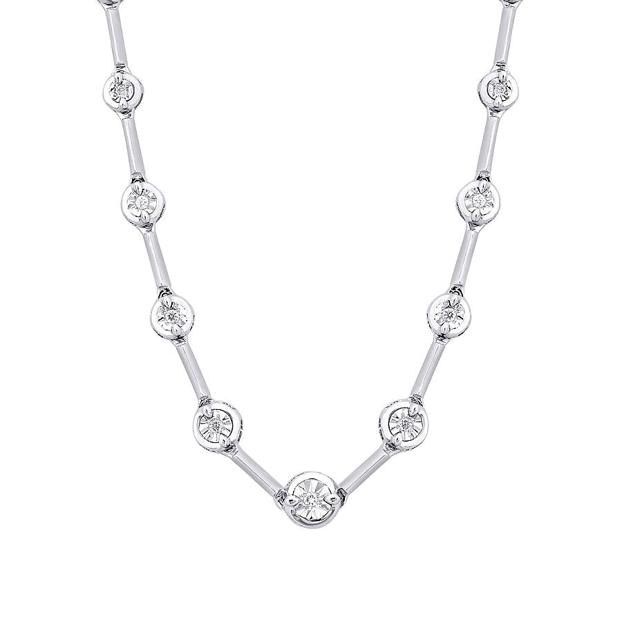 0,05 Carat Diamond Round Stone Necklace