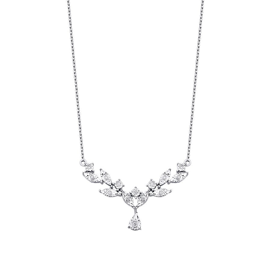 0,07 Carat Diamond Leaf Neckband