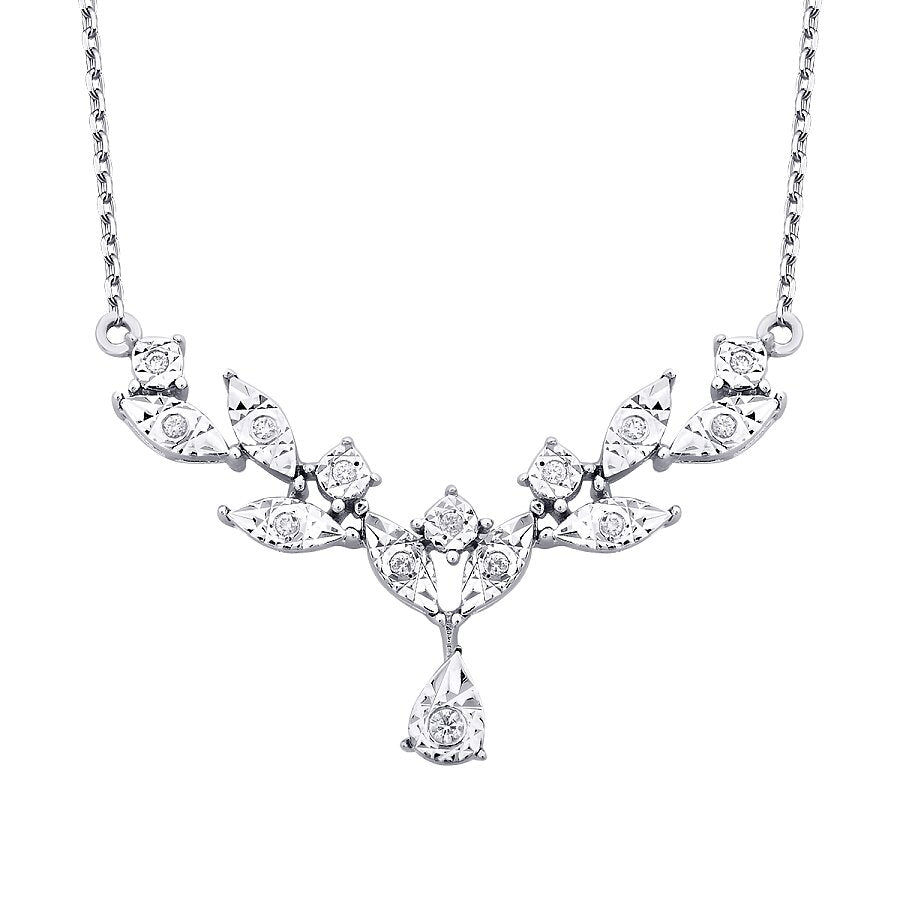 0,07 Carat Diamond Leaf Neckband