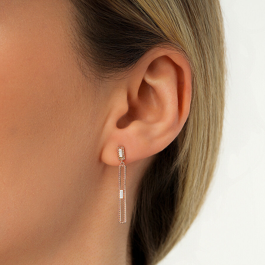 0,16 Carat Diamond Stone Long Earring