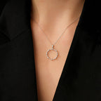 0,12 Carat Diamond Stone Round Necklace