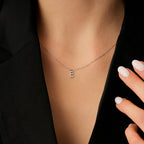 0,07 Carat Diamond E Letter Necklace