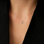 0,08 Carat Diamond D Letter Necklace
