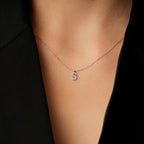 0,08 Carat Diamond S Letter Necklace