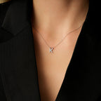 0,06 Carat Diamond K Letter Necklace