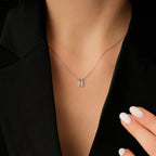 0,06 Carat Diamond H Letter Necklace
