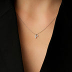0,06 Carat Diamond P Letter Necklace
