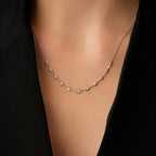 0,05 Carat Diamond Round Stone Necklace