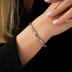 Gold Blue Enamel Star Cuff