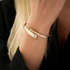 Gold Fuchsia Stone Asymmetrical Cuff