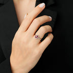 0,83 Carat Diamond Pear Ruby Ring