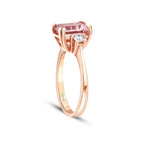 2,30 Carat Diamond Morganite Square Ring