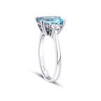 2,85 Carat Diamond Blue Topaz Square Ring