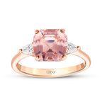 2,63 Carat Diamond Morganit Square Ring