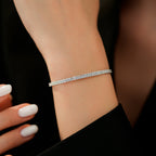 Gold Double Row Stone Tennis Bracelet