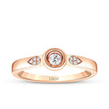 0,12 Carat Diamond Stone Detailed Solitaire Ring