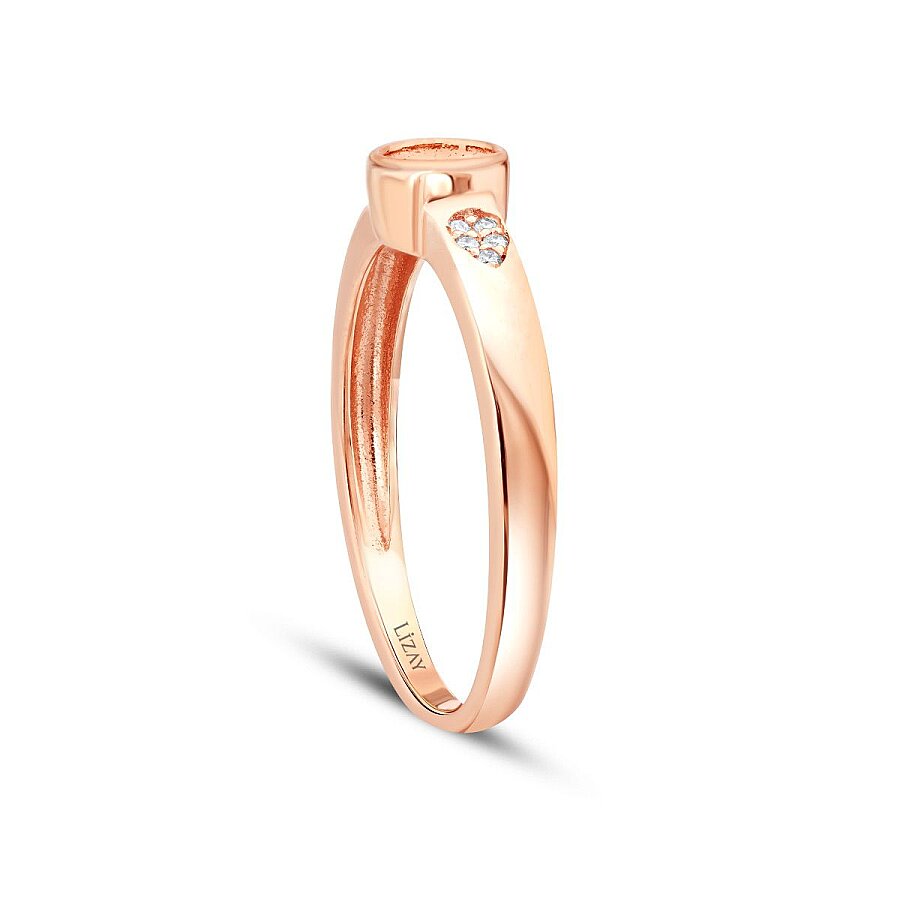 0,12 Carat Diamond Stone Detailed Solitaire Ring