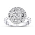 0,50 Carat Diamond Baguette Stone Round Ring