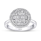 0,50 Carat Diamond Baguette Stone Round Ring