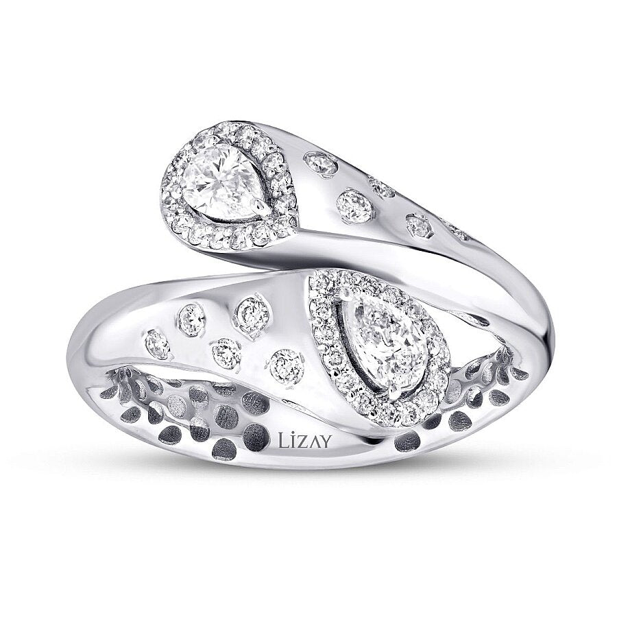 0,64 Carat Diamond Spiral Thick Ring