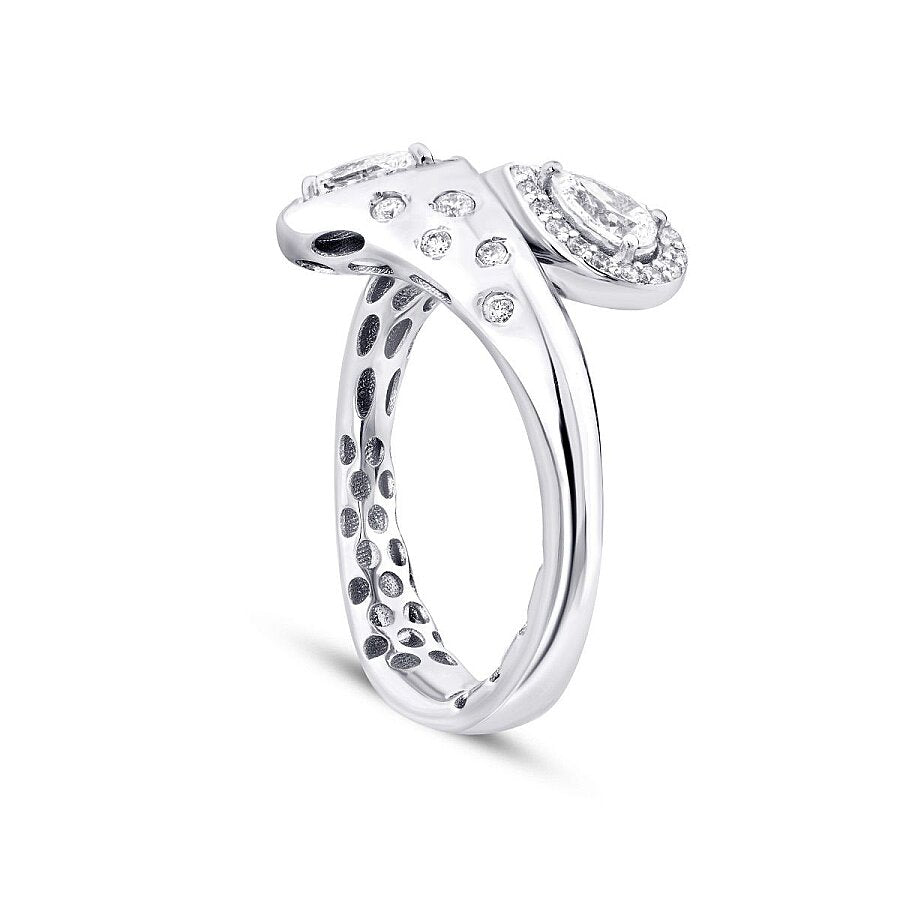 0,64 Carat Diamond Spiral Thick Ring