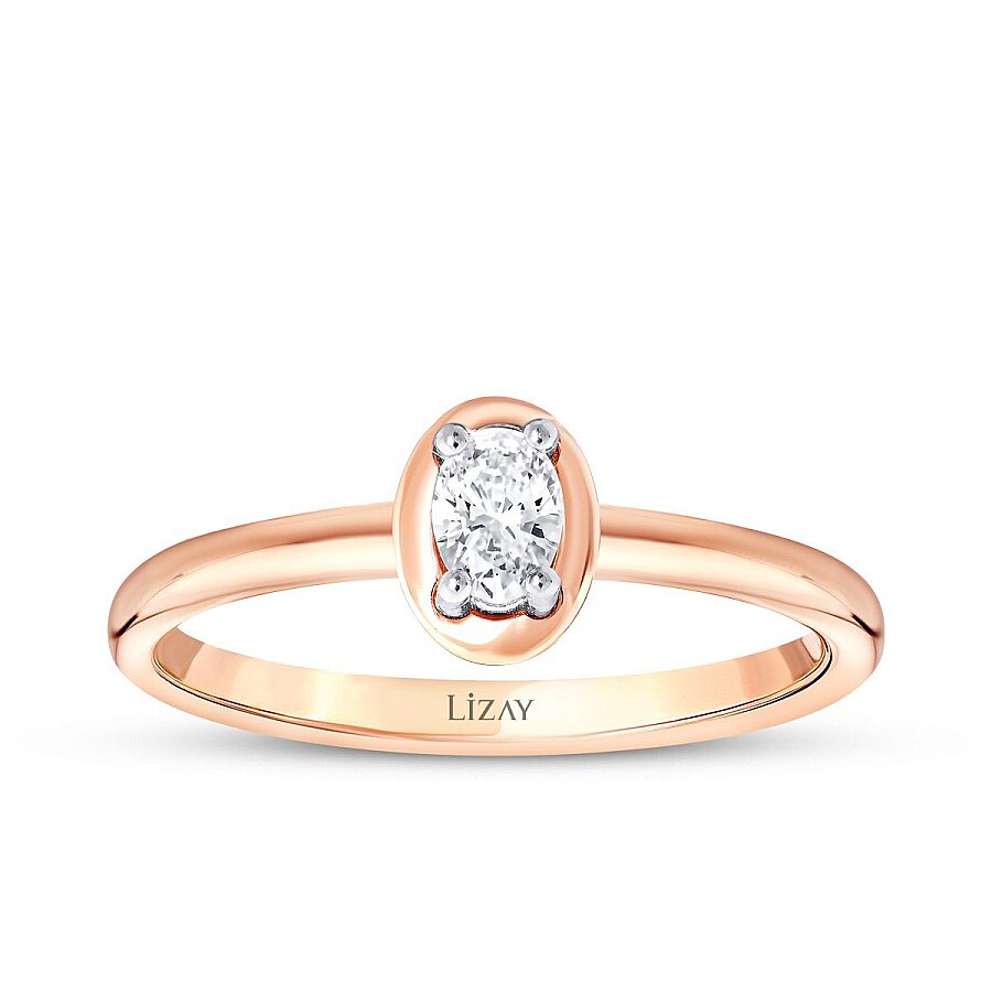 0,26 Carat Diamond Oval Solitaire Ring