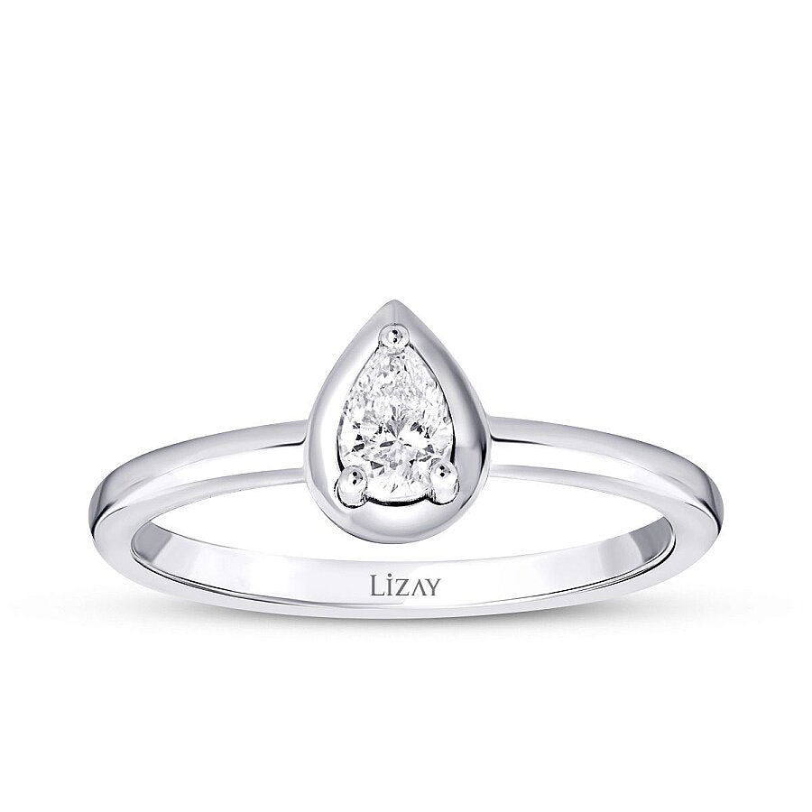 0,29 Carat Diamond Pear Solitaire Ring