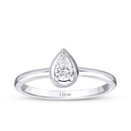0,29 Carat Diamond Pear Solitaire Ring