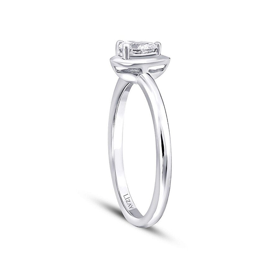 0,29 Carat Diamond Pear Solitaire Ring