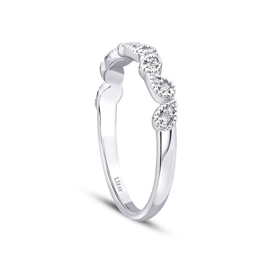 0,11 Carat Diamond Round Stone Trend Ring