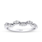 0,14 Carat Diamond Wave Detailed Trend Ring