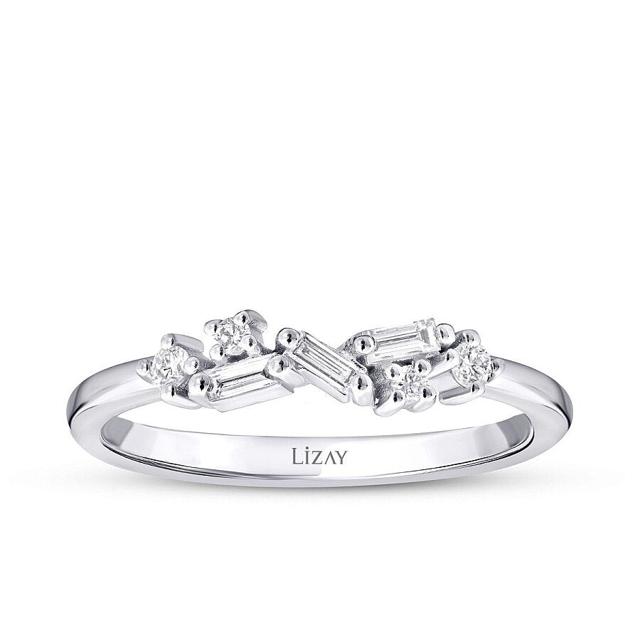 0,16 Carat Diamond Asymmetric Trend Ring
