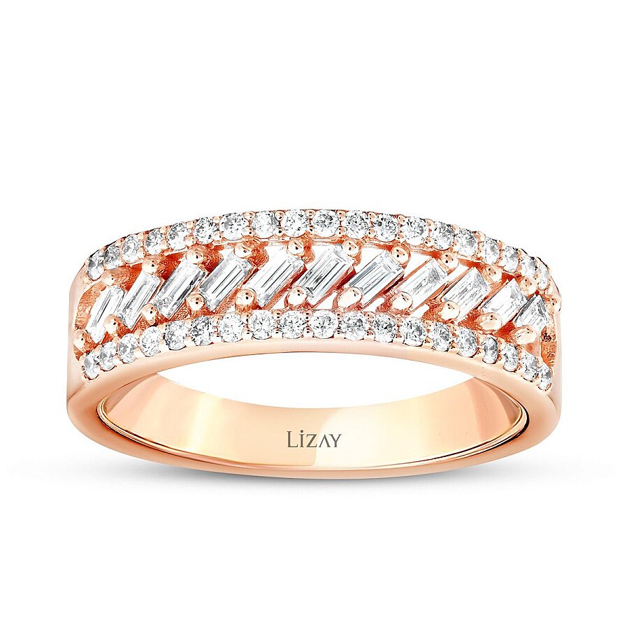0,45 Carat Diamond Baguette Detailed Trend Ring
